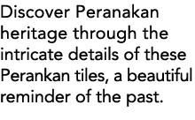 Discover Peranakan heritage through the intricate details of these Perankan tiles, a beautiful reminder of the past 