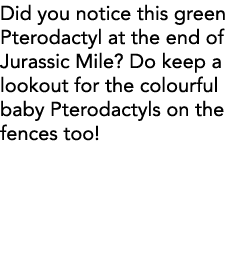 Did you notice this green Pterodactyl at the end of Jurassic Mile  Do keep a lookout for the colourful baby Pterodact   