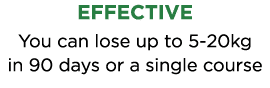 EFFECTIVE You can lose up to 5-20kg  in 90 days or a single course